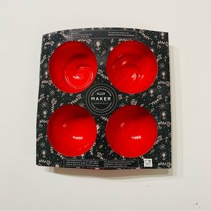 MAKER Silicone Chocolate Bomb Molds Red 2” Sphere Dishwasher Safe Baking Cook